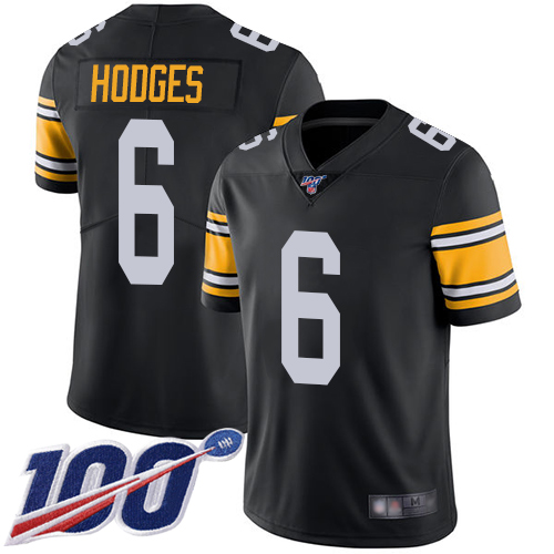 Men Pittsburgh Steelers Football #6 Limited Black Devlin Hodges Alternate 100th Season Vapor Untouchable Nike NFL Jersey